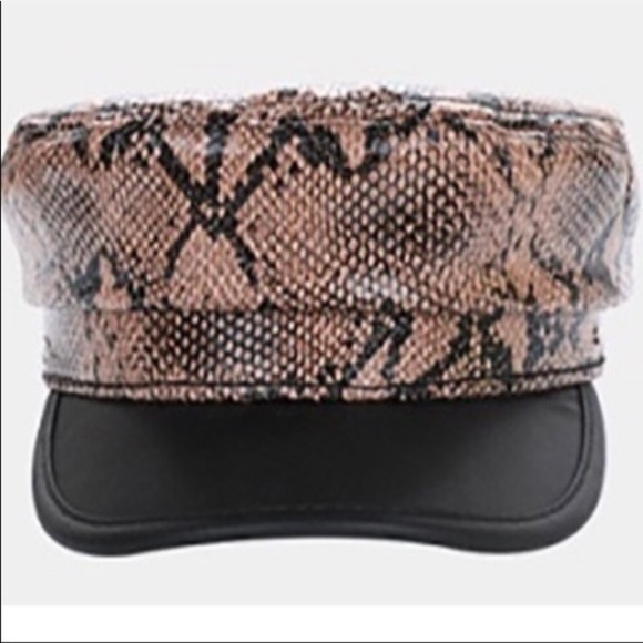 ✨🐍Snakeskin Baker Boy Hat🐍✨OS - Picture 2 of 6